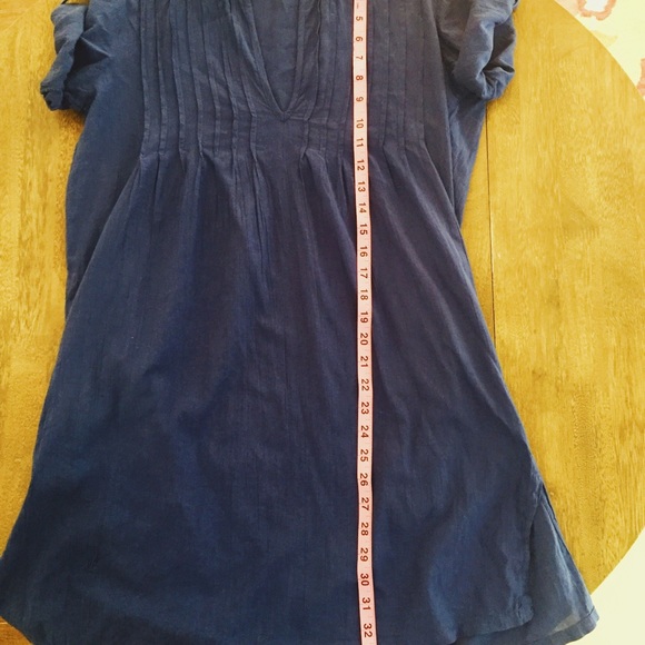 Ralph Lauren Cotton Pintuck Navy Coverup w/pockets - Picture 5 of 7